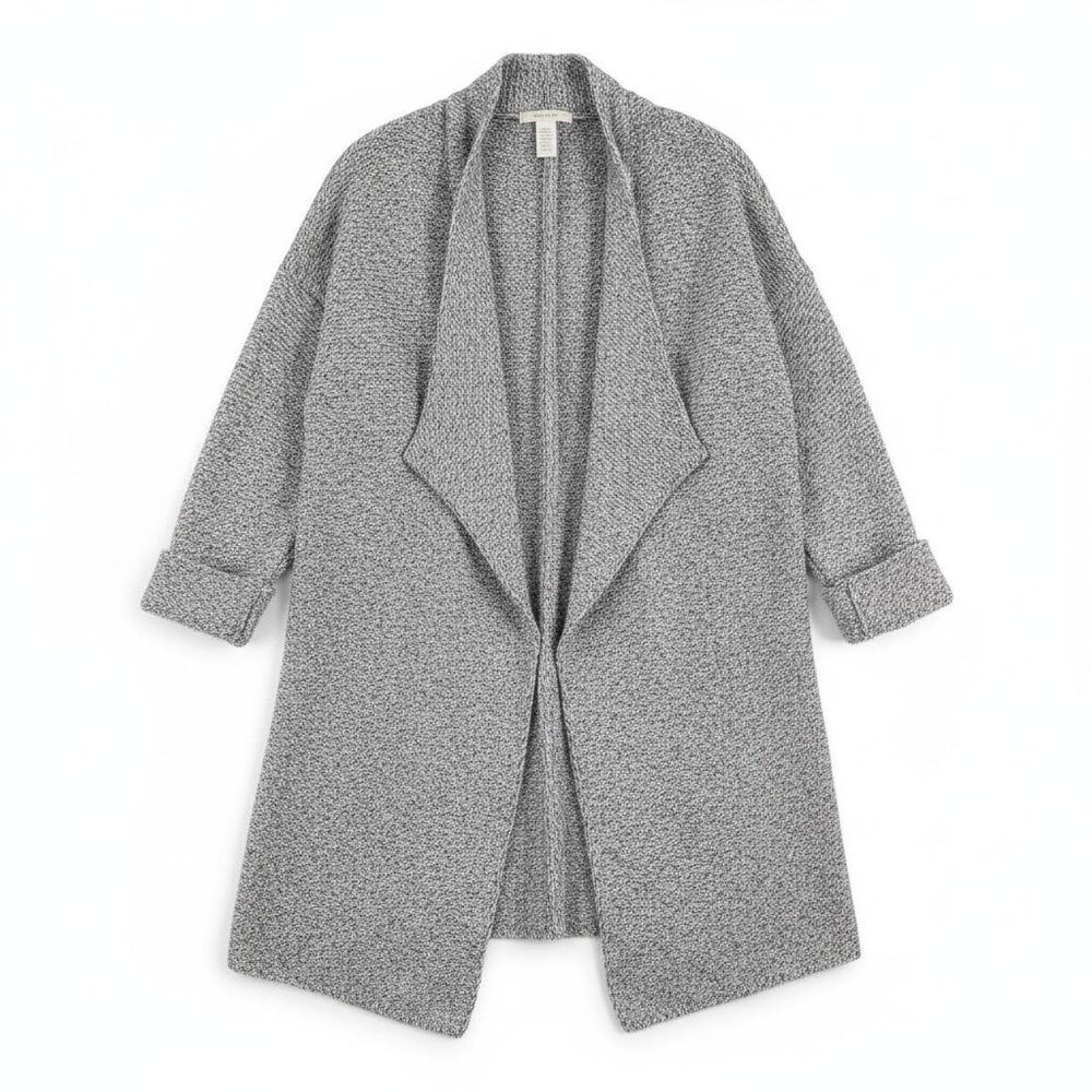 H&M Womens Open Front Knit Longline Cardigan Sweater Gray XS Comfort Minimalist